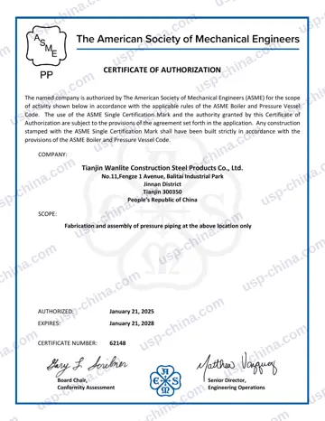 ASME PP certificate